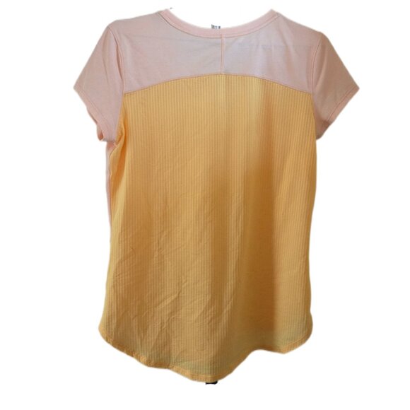 Under Armour Two Tone Yellow Run Short Sleeve Athletic Top - Picture 2 of 2